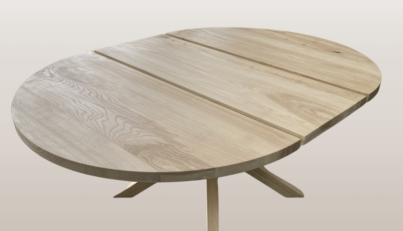 Table familiale Extensia ouverte avec rallonge en bois massif