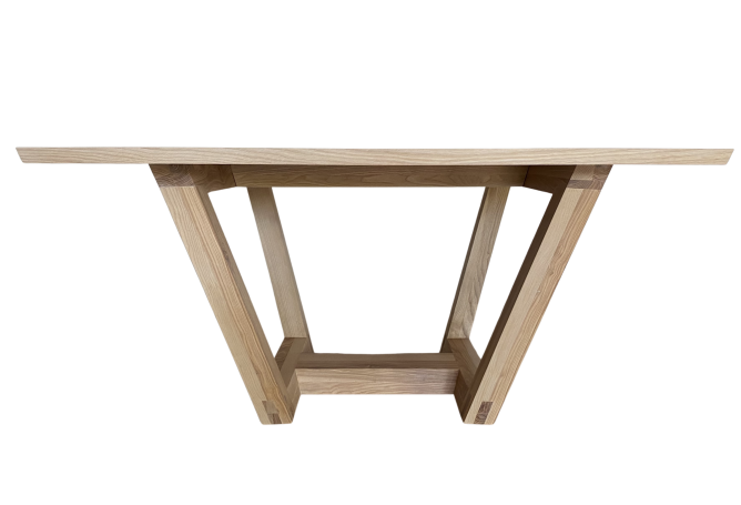 Piètement incliné flottant de la table design Squara