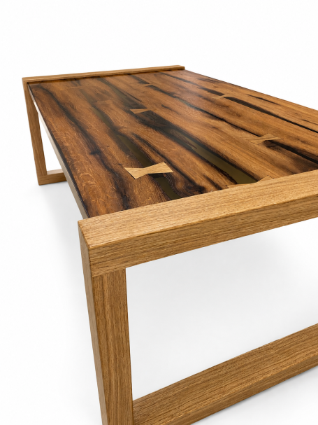Table basse contemporaine Coffee en bois massif fabriquée sur mesure par Cay Design