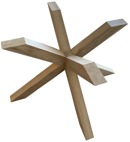 Piètement moderne en X de la table ronde Extensia