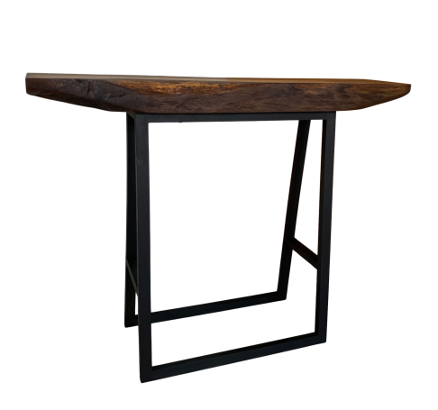Piètement bois effet acier noir de la console design Vetus