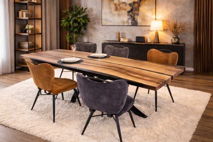 Table Maesta en bois massif fabriquée sur mesure par Cay Design